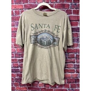 VTG Santa Fe Prairie Mountain Single Stitch Cotton Graphic Tee Mens Size L USA